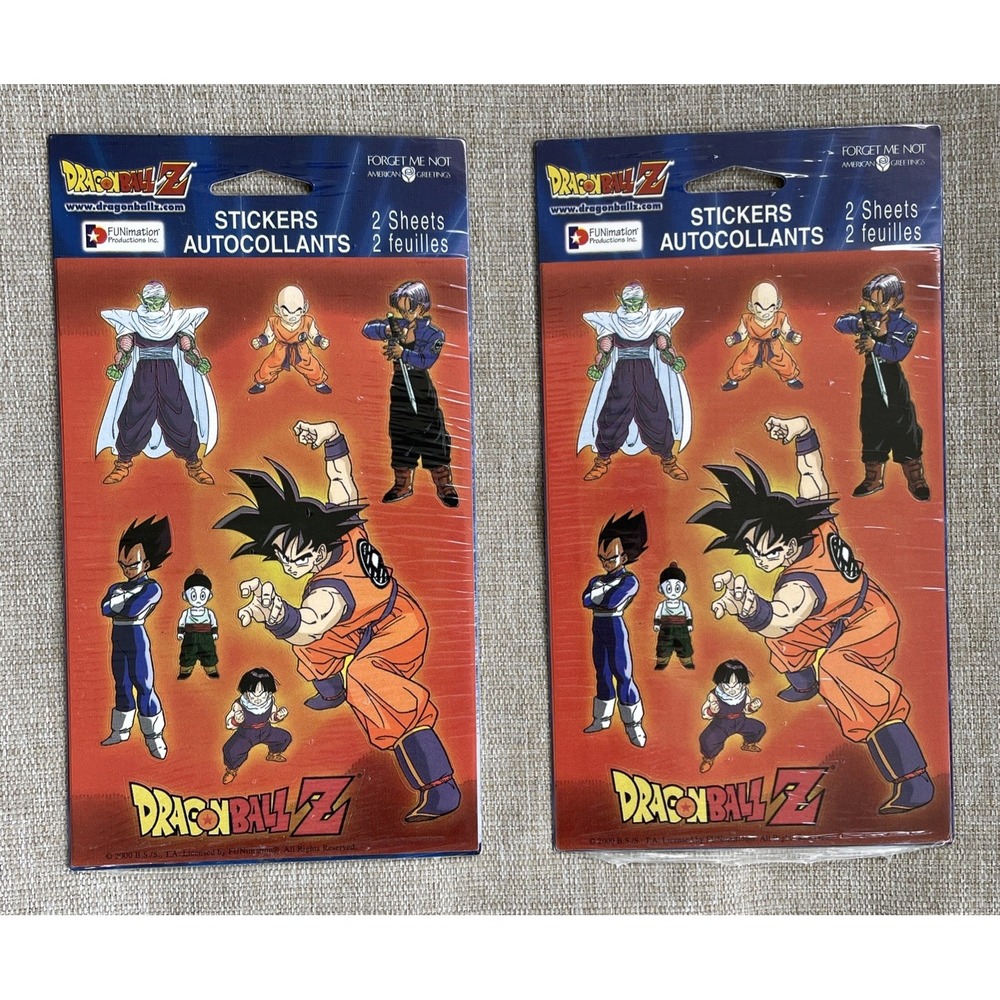 Dragon Ball Z Stickers 2000 Goku American Greetings 2 Packs Vintage Sealed New
